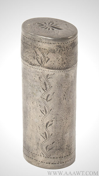 Pewter Cheroot Case, Cigar, Cigarillo Case, Sheffield, England, 1792 to 1805, entire view